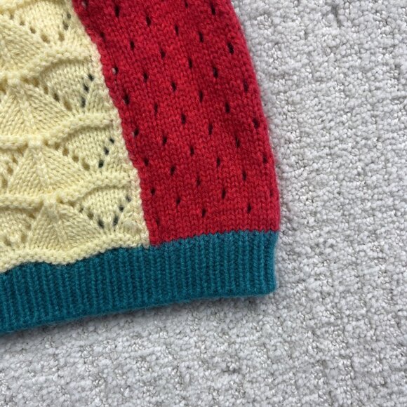 Chlorophylle Quebec Canada Slouchy Knit Beanie Crochet Pom-Pom Mulitcolor boho - Picture 3 of 7